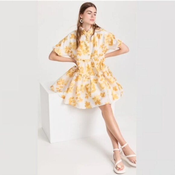 Sister Jane DREAM Oversized Manhattan Floral Jacquard Dress Sz S NWT - Picture 2 of 12